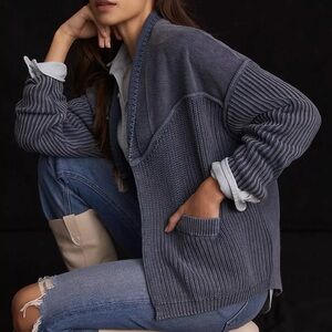 Anthropologie Pilcro Acid Wash Cardigan Sweater Sz XS